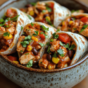 Homemade Chipotle Chicken Burrito Bowls in a bowl with rich texture and natural daylight